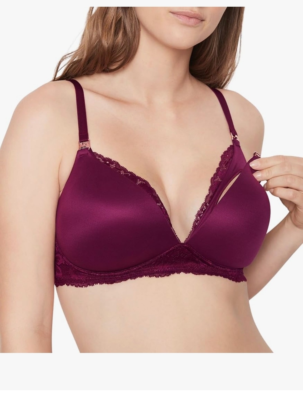 Victoria's Secret Wireless Nursing Bra in Deep Plum
